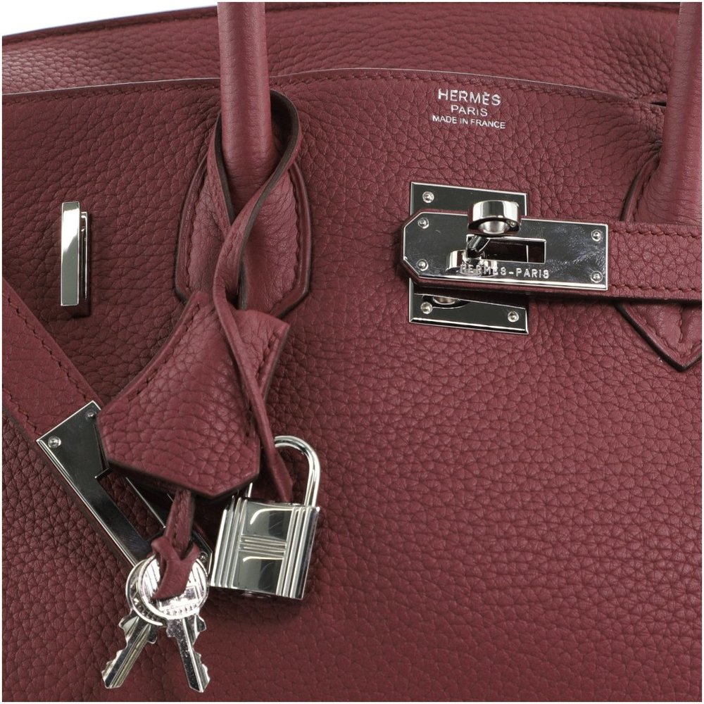 Hermes Pink Clemence Leather Palladium Hardware Birkin 30 Handbag - Picture 4 of 9